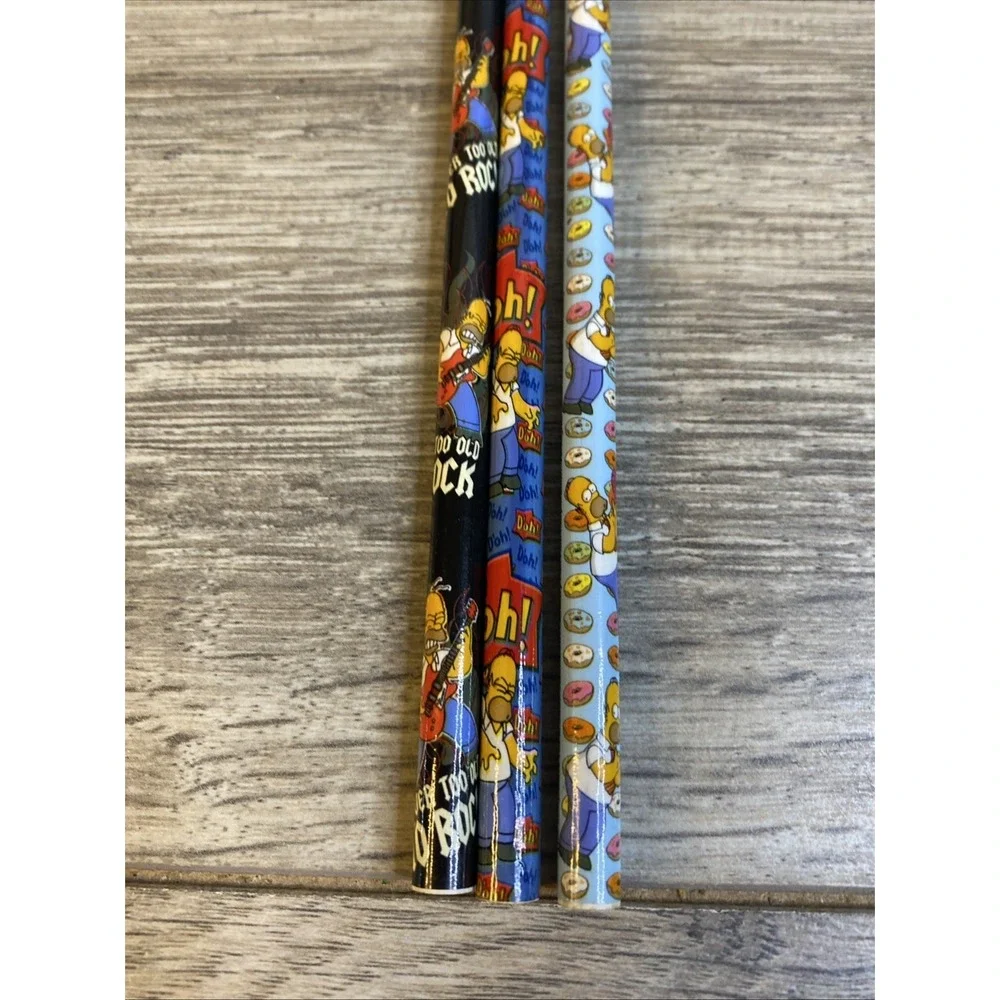 Vintage Lot‎ of 3 Simpsons HOMER Pencils Matt Groening Unsharpened